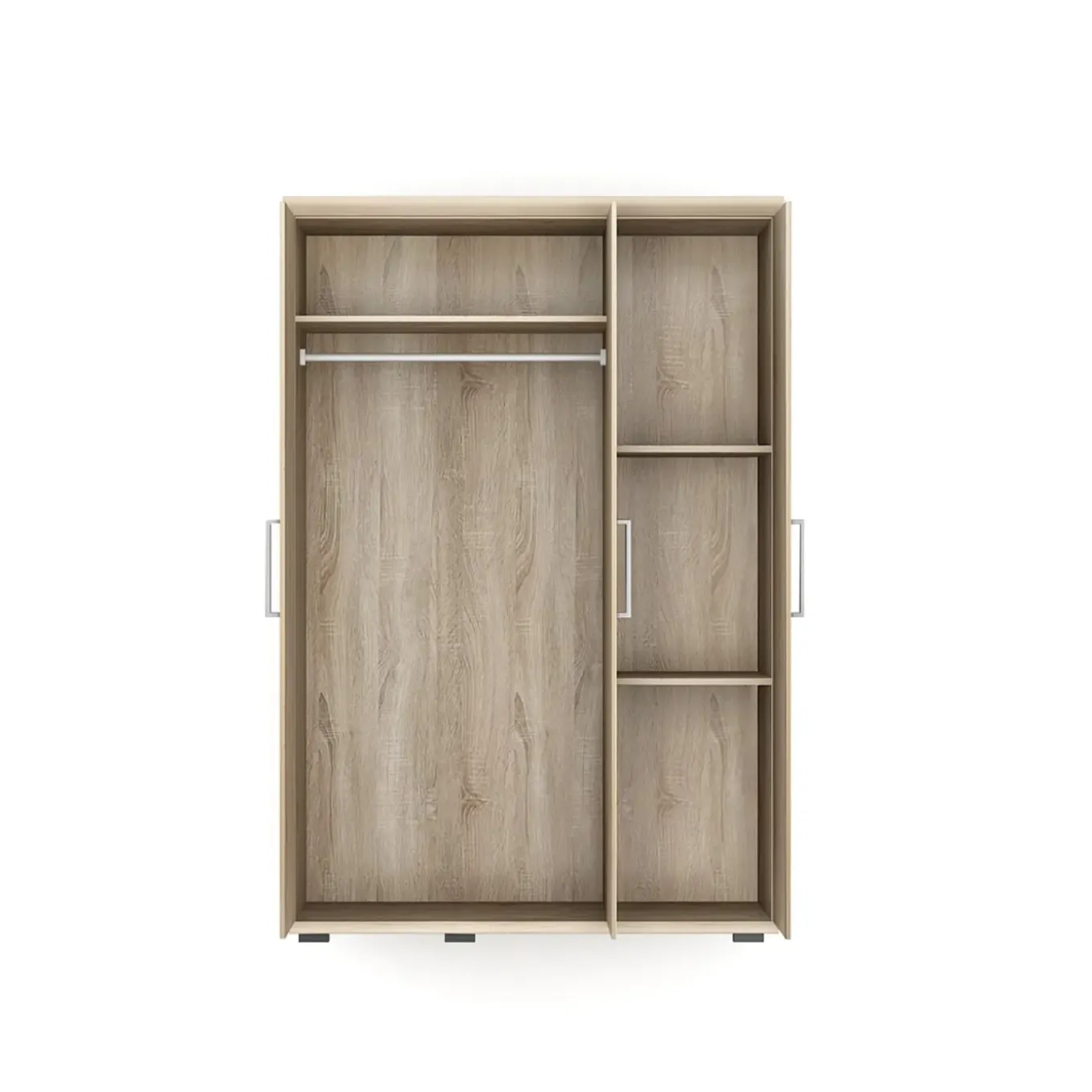 Interiax Kledingkast 'mila' - Sonoma Eik - 3 Deurs - 183x120x52cm