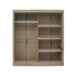 Interiax Kledingkast 'mila' - Sonoma Eik - Schuifdeurkast - 197x182x52 Cm