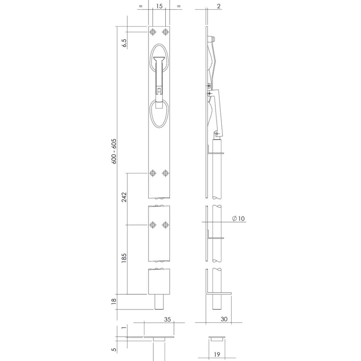Intersteel Kantschuif 600 Mm Rvs Geborsteld