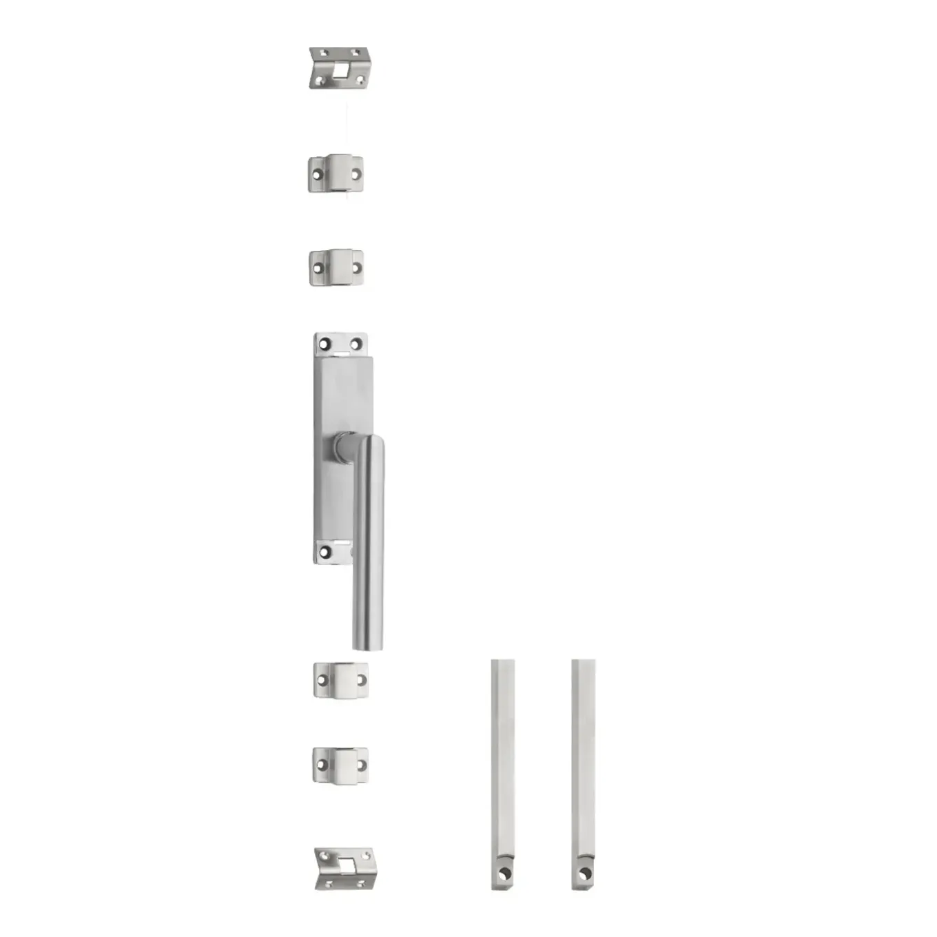 Intersteel Kruk-espagnolet Rechts Hoek 90° Met Stangenset 2x 1245 Mm Rvs Geborsteld