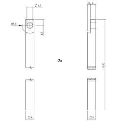 Intersteel Kruk-espagnolet Rechts Ton 222 Met Stangenset 2x 1250 Mm Nikkel Mat/ebbenhout