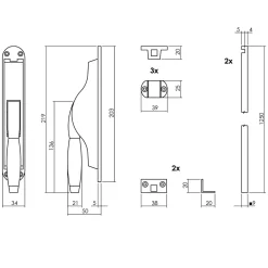 Intersteel Pomp-espagnolet Ton Basic Met Stangen Set 2x 1250 Mm Nikkel/ebbenhout