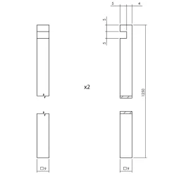 Intersteel Pomp-espagnolet Ton 222 Met Stangenset 2x 1250 Mm Nikkel/ebbenhout