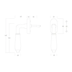 Intersteel Raamkruk Courgette Nikkel/zwart
