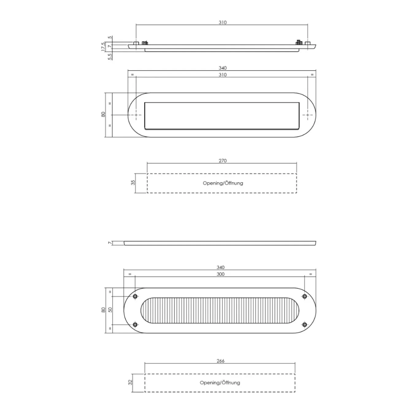 Intersteel Set Briefplaat En Tochtwering Ovaal Rvs Getrommeld