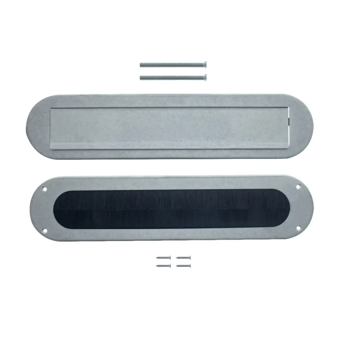 Intersteel Set Briefplaat En Tochtwering Ovaal Rvs Getrommeld