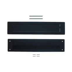 Intersteel Set Briefplaat En Tochtwering Rechthoekig Structuur Zwart