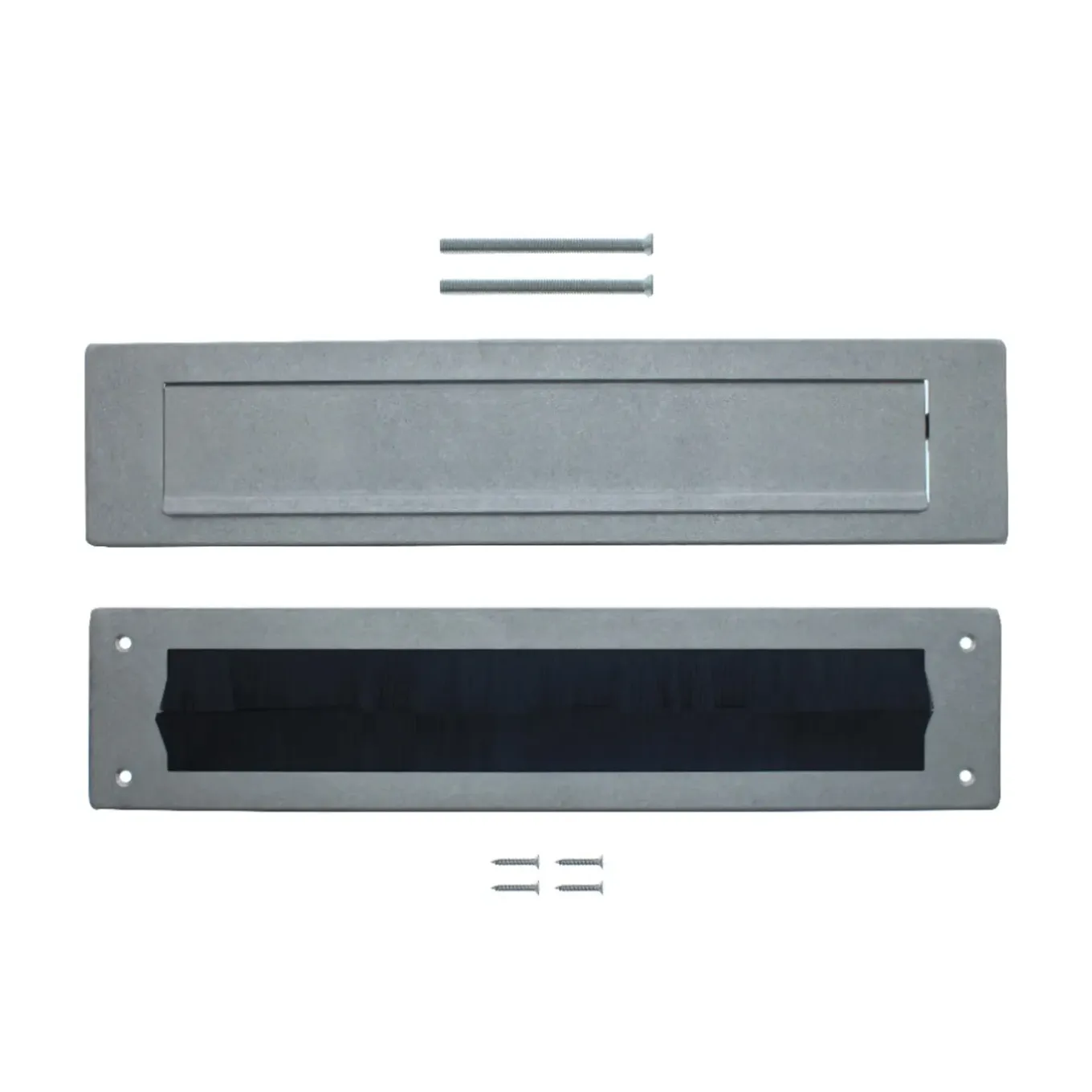 Intersteel Set Briefplaat En Tochtwering Rechthoekig Rvs Getrommeld