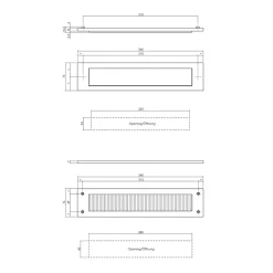 Intersteel Set Briefplaat En Tochtwering Rechthoekig Rvs Getrommeld