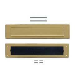 Intersteel Set Briefplaat En Tochtwering Rechthoekig Pvd Messing Getrommeld