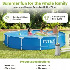 Intex Frame Zwembad Rond - 366x76 Cm - 7-delig S191