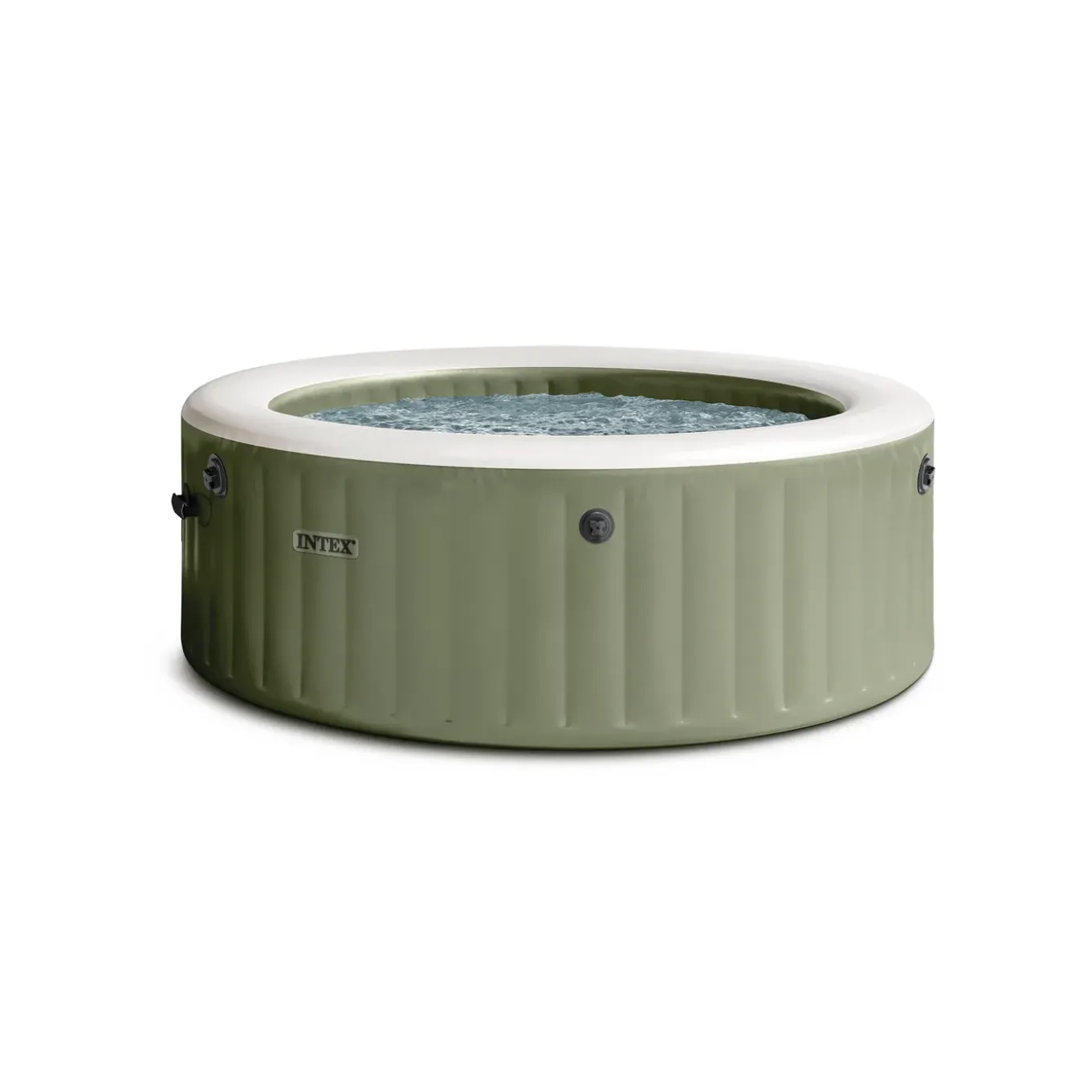 Intex PureSpa Bubble Opblaasbare Spa - 795L - 4 Personen - Olijfgroen - 196x196x71cm
