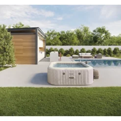 Intex PureSpa Chevron Deluxe Spa - 1098L - 6 Personen - Hardwaterzoutwatersysteem - 196x196x71cm