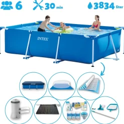 Intex Rechthoekig Frame Zwembad - 300 x 200 x 75 cm - Blauw - Inclusief Accessoire CB97