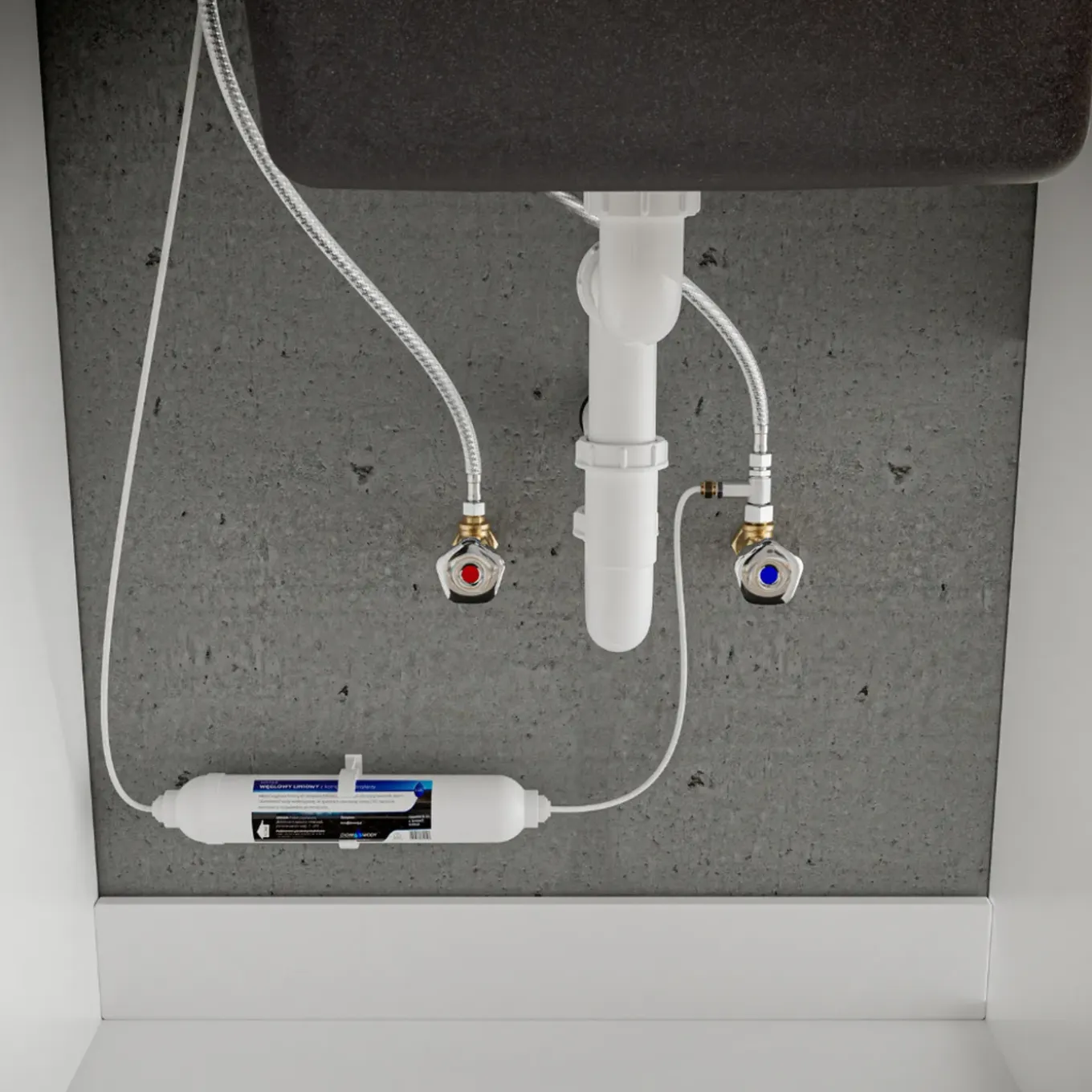 Invena Keukenkraan GLAMOUR Zwart Keukenmengkraan Waterfiltratie Set