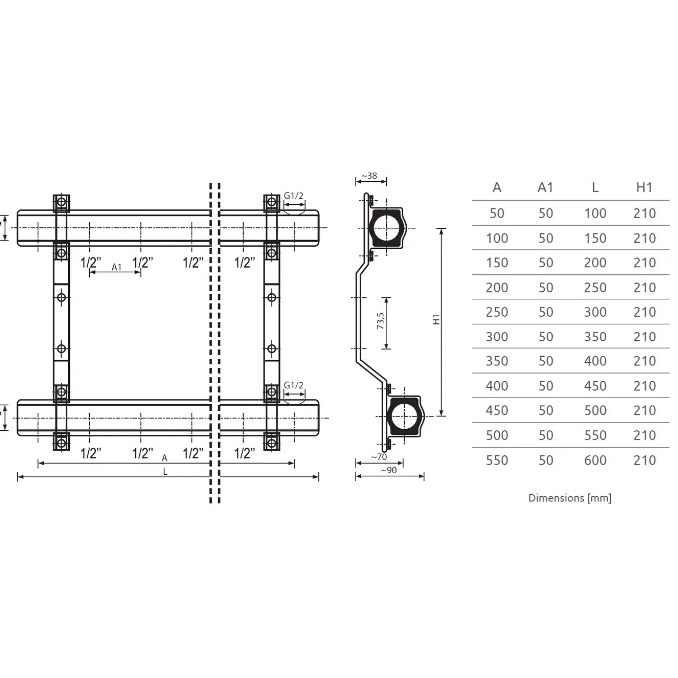 Invena 11-poorts messing verwarming verdeler gebouwen verdeelstuk