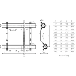 Invena 10-poorts messing verwarming verdeler gebouwen verdeelstuk
