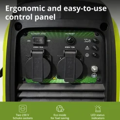 Inverter Generator 2000W Könner & Söhnen, 15.6kg, Superstil 62dB, 4-takt, Camping & Thuis, Ecomode