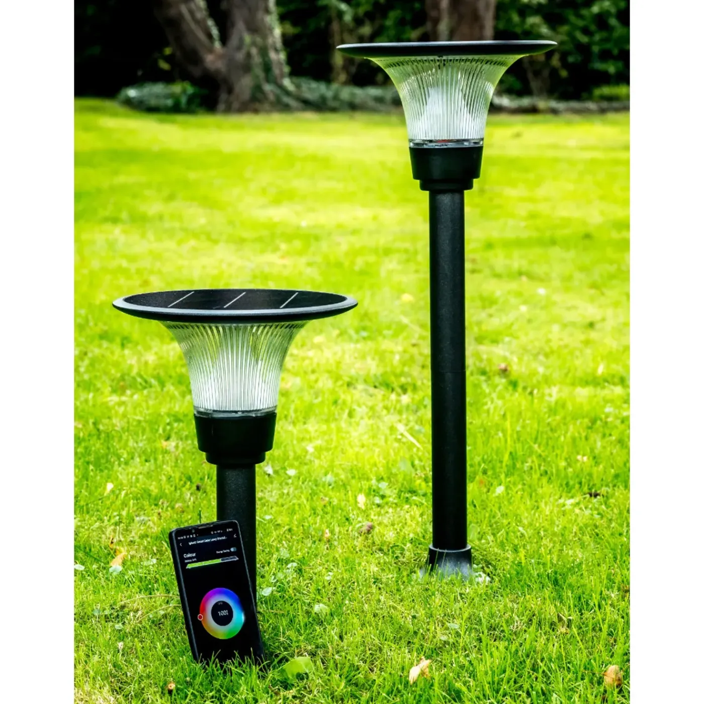 Iplux® Iplux Smart Solar Lamp Florence Staand 62cm - Hoge Kwaliteit Solar Tuinverlichting - Brandduur 15u