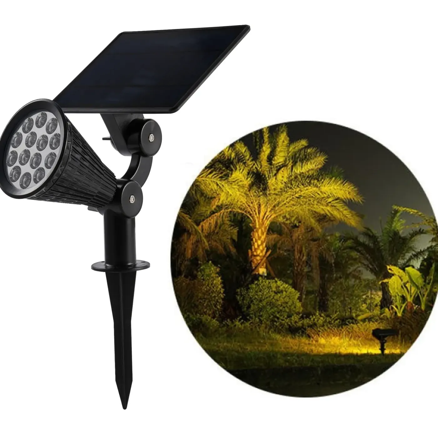 Iplux® Iplux Solar Led Tuinspot Pro+ 1200 Lumen - Hoge Kwaliteit Solar Prikspot - Brandduur 15 Uur