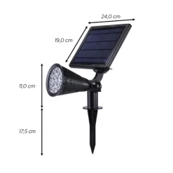 Iplux® Iplux Solar Led Tuinspot Pro+ 1200 Lumen - Hoge Kwaliteit Solar Prikspot - Brandduur 15 Uur
