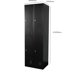Ivol Ivol Metalen Lockerkast Zwart - 60x185x45 Cm - 4 Deurs