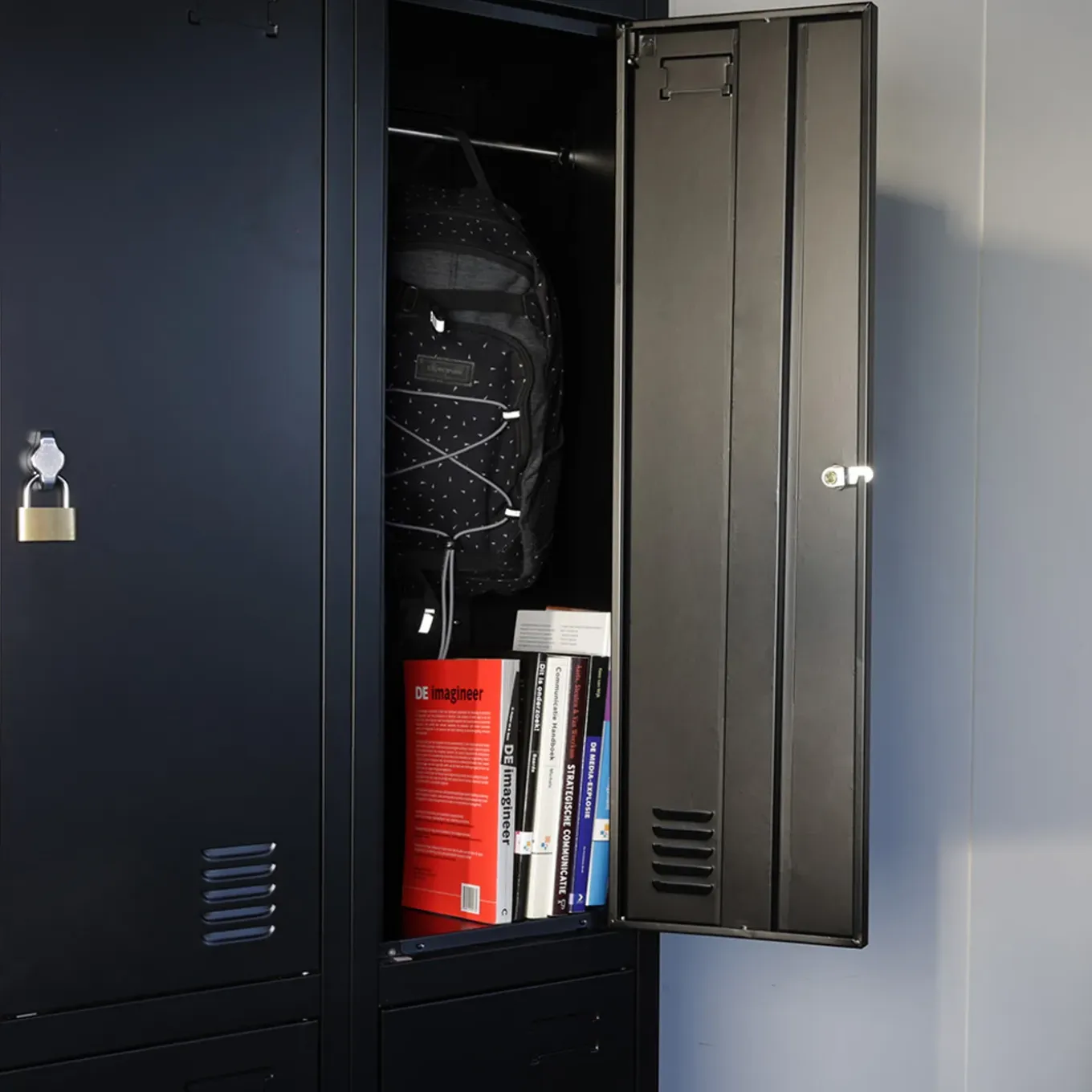 Ivol Ivol Metalen Lockerkast Zwart - 60x185x45 Cm - 4 Deurs