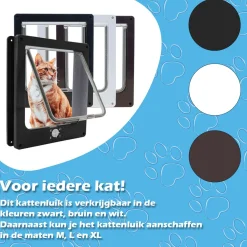 Ivol Kattenluik 19x22x5,5 Cm - Bruin - 4 Vergrendelingsstanden