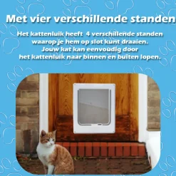 Ivol Kattenluik 19x22x5,5 Cm - Bruin - 4 Vergrendelingsstanden