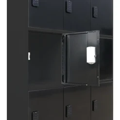 Ivol Lockerkast Met Digitaal Cijferslot - Zwart - 112x42x150 Cm - 9 Lockers