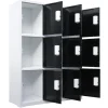 Ivol Lockerkast Met Digitaal Cijferslot - Zwart/wit - 112x42x150 Cm - 9 Lockers
