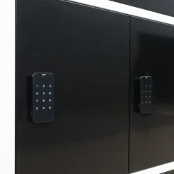 Ivol Lockerkast Met Digitaal Cijferslot - Zwart/wit - 112x42x150 Cm - 9 Lockers