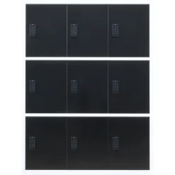 Ivol Lockerkast Met Digitaal Cijferslot - Zwart/wit - 112x42x150 Cm - 9 Lockers