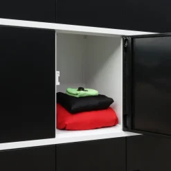 Ivol Lockerkast Met Digitaal Cijferslot - Zwart/wit - 112x42x150 Cm - 9 Lockers