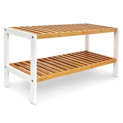 IVOL Schoenenrek Bamboe (2 Niveaus) - Schoenenkast 70x33x26 Cm