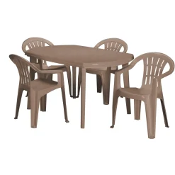 Jardin tuintafel Elise kunststof cappuccino 137x90cm