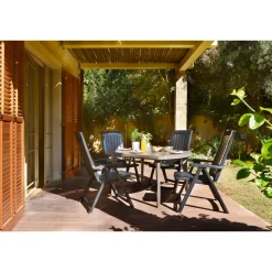 Jardin tuintafel Elise kunststof cappuccino 137x90cm