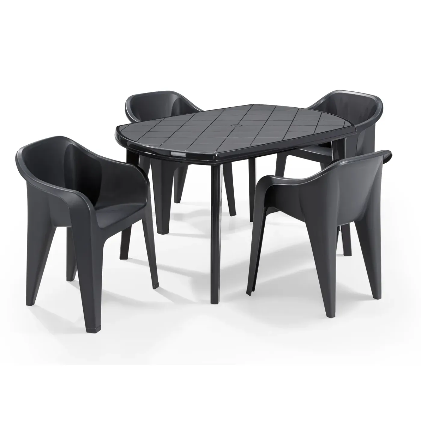 Jardin tuintafel Elise ovaal kunststof grafiet 137x90cm