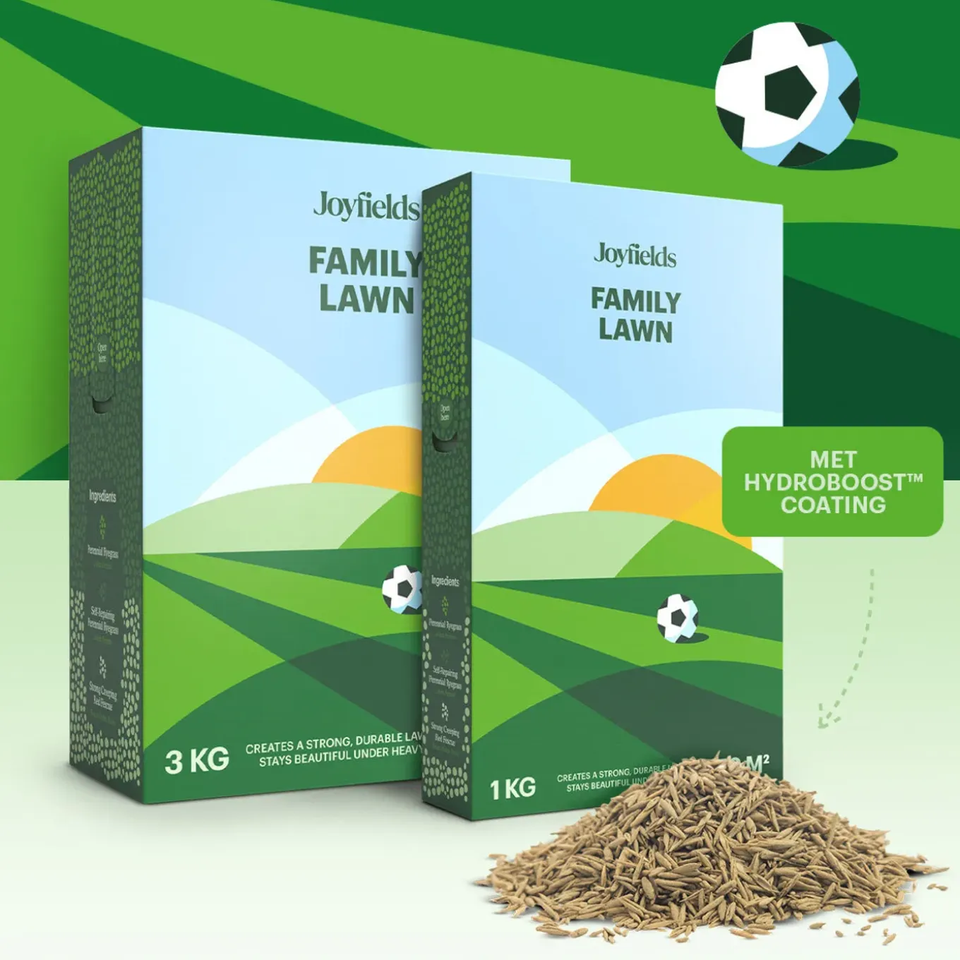 Joyfields sport- en speelgazon graszaad 3 kg - gazonherstel en aanleg - met anti-vogelvraatcoating