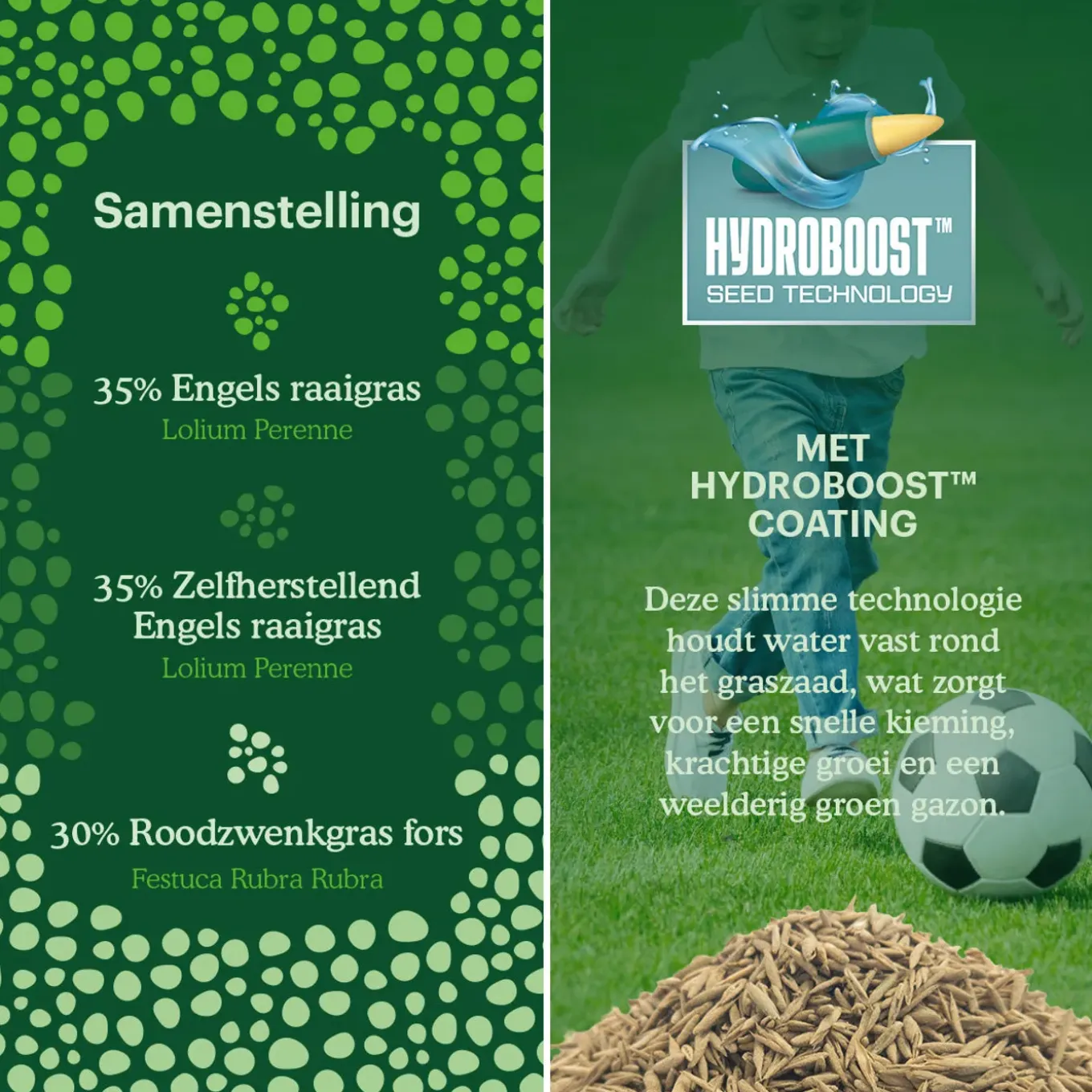 Joyfields sport- en speelgazon graszaad 1 kg - gazonherstel en aanleg - met anti-vogelvraatcoating
