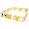 Joyz Box Baby 240x240 Cm Wit Geel Panda Design Kunststof Opvouwbaar Met Deur En Leerklok