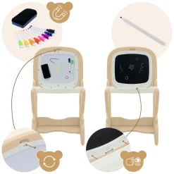 Joyz 3-in-1 Speeltafel Kinder Tekentafel Accessoires Bruin Lcd Whiteboard Schildersezel