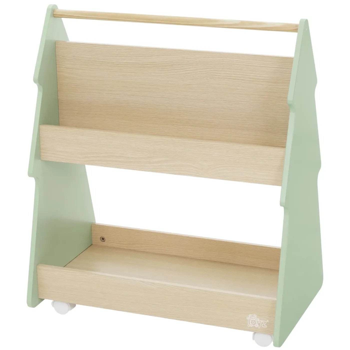 Joyz kinderboekenplank spar design, 60x38x70.5 cm, groen-natuur, kinderplank van hout met