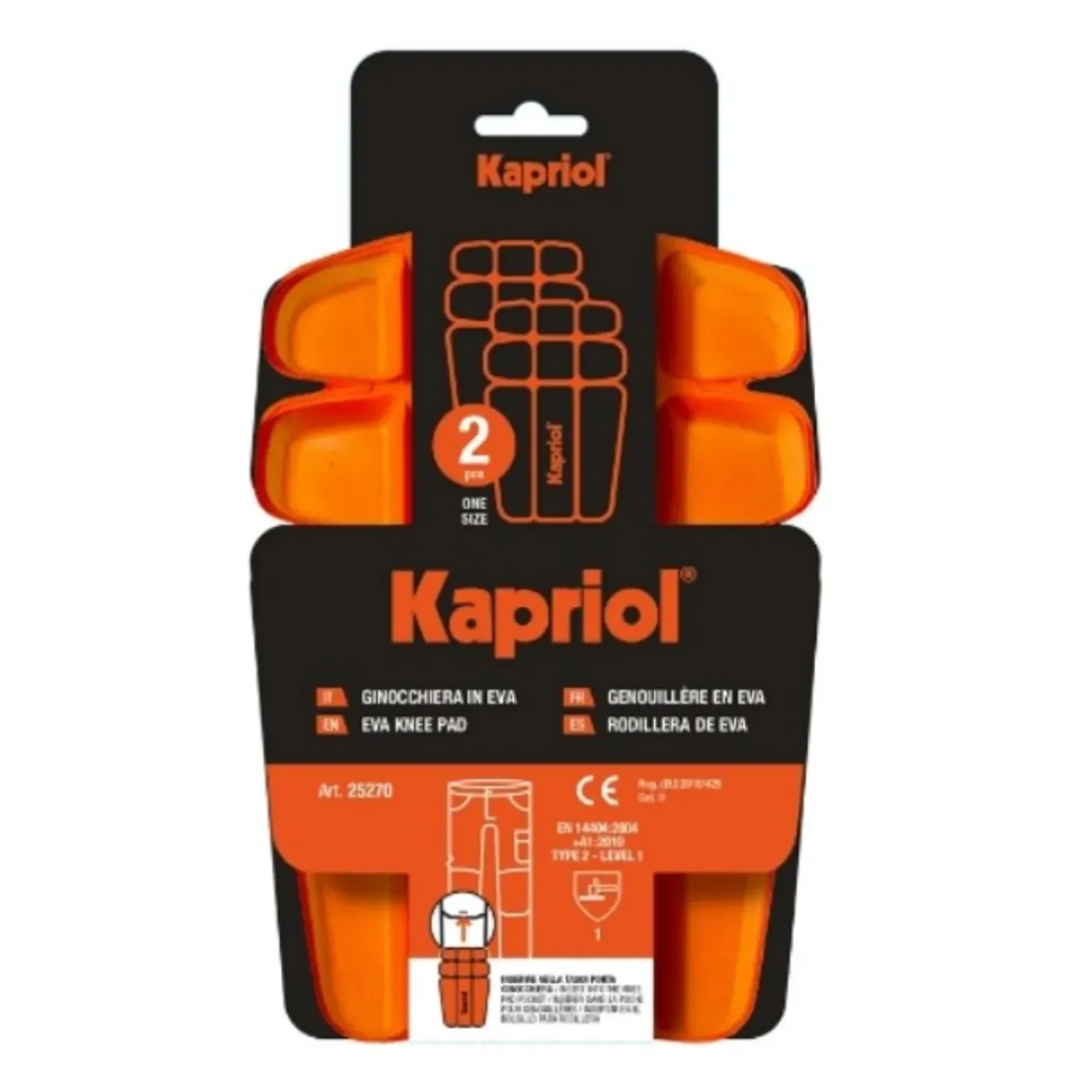 KAPRIOL Kniebeschermer Type 2 - Eén maat - EN 14404:2004+A1:2010