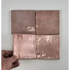 Kerabo - Tegels - Atelier Roze Glans - Vintagelook - Roze - 10x10 Cm - 0,60 M²