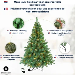 Excellent Trees Kerstboom Led Stavanger Green 180 Cm Met Verlichting - Met Opbergtas