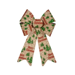Krist+ Kerstboomversiering Strik - Creme/rood Print - 22 X 38 Cm