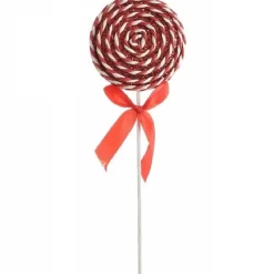 Kerstversiering Lolly - Glitters En Satijn - Strikje 28 Cm