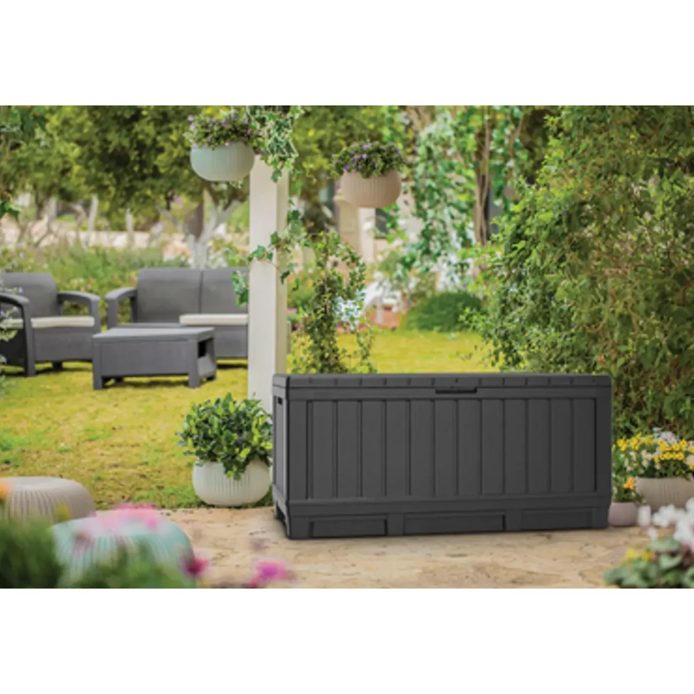 Keter Kentwood Opbergbox – Antraciet – 350L - 128x53,6x59cm