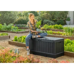 Keter Kentwood Opbergbox – Antraciet – 350L - 128x53,6x59cm